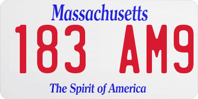 MA license plate 183AM9