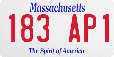 MA license plate 183AP1