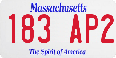 MA license plate 183AP2