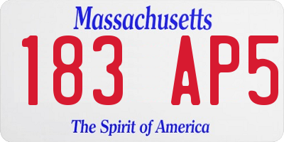 MA license plate 183AP5