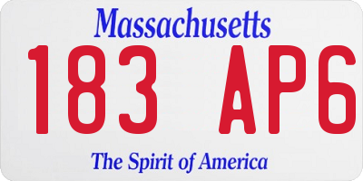 MA license plate 183AP6