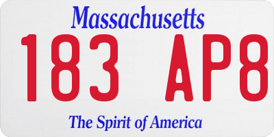 MA license plate 183AP8