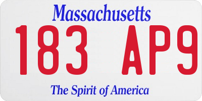 MA license plate 183AP9
