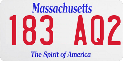 MA license plate 183AQ2