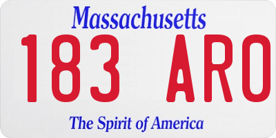 MA license plate 183AR0