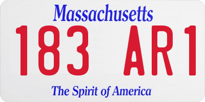 MA license plate 183AR1