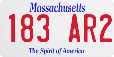 MA license plate 183AR2