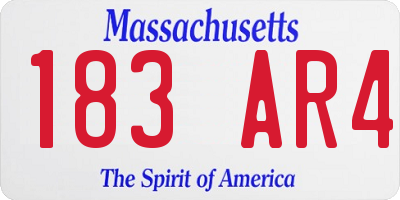 MA license plate 183AR4
