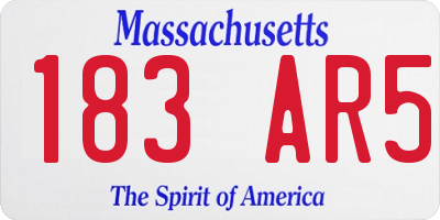 MA license plate 183AR5