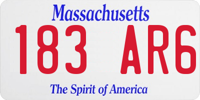 MA license plate 183AR6