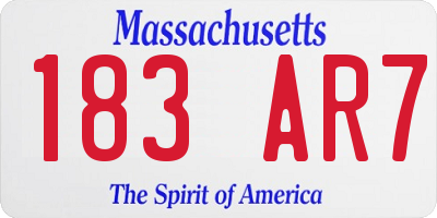 MA license plate 183AR7