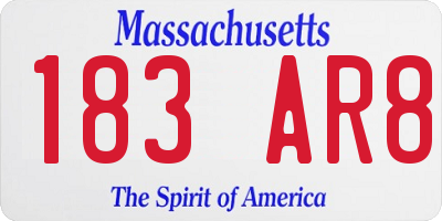 MA license plate 183AR8