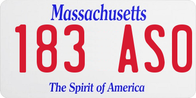 MA license plate 183AS0