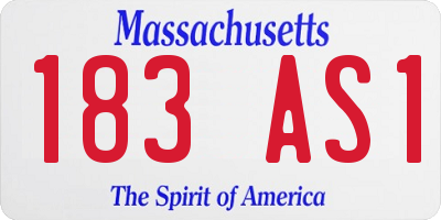 MA license plate 183AS1