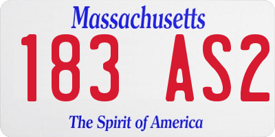 MA license plate 183AS2