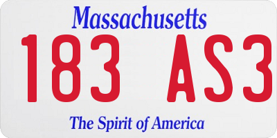 MA license plate 183AS3