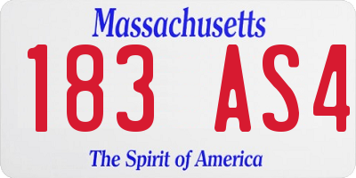 MA license plate 183AS4