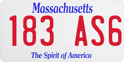 MA license plate 183AS6