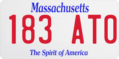 MA license plate 183AT0