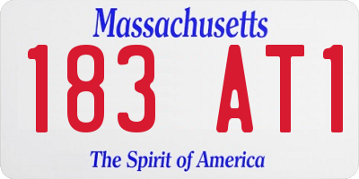 MA license plate 183AT1