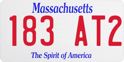 MA license plate 183AT2