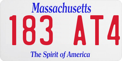 MA license plate 183AT4