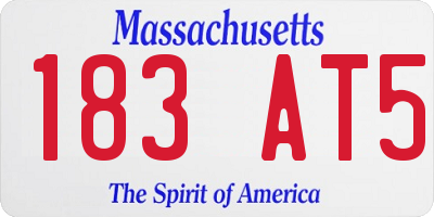 MA license plate 183AT5
