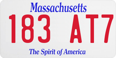 MA license plate 183AT7