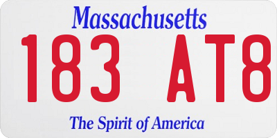 MA license plate 183AT8