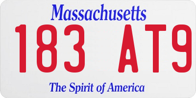 MA license plate 183AT9