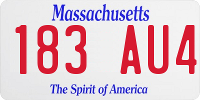 MA license plate 183AU4
