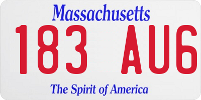 MA license plate 183AU6