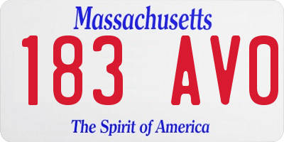 MA license plate 183AV0
