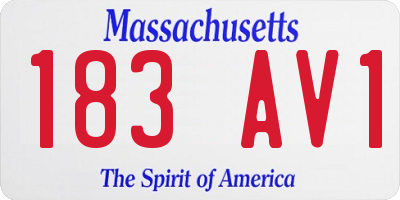 MA license plate 183AV1