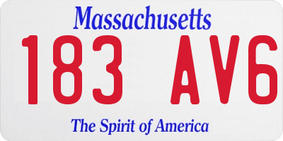 MA license plate 183AV6