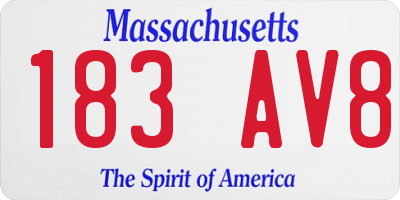 MA license plate 183AV8