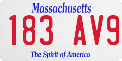 MA license plate 183AV9