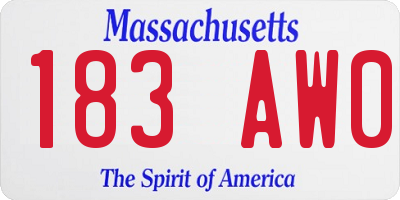 MA license plate 183AW0