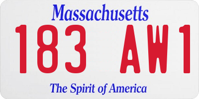 MA license plate 183AW1