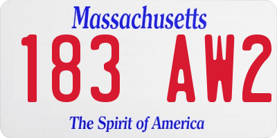 MA license plate 183AW2