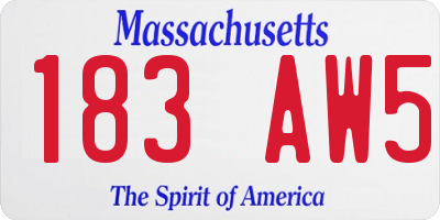 MA license plate 183AW5