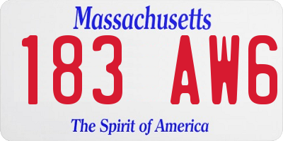 MA license plate 183AW6