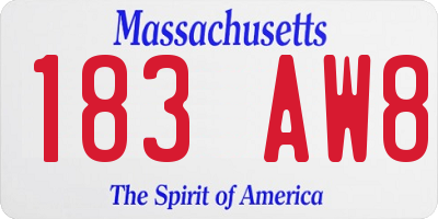 MA license plate 183AW8