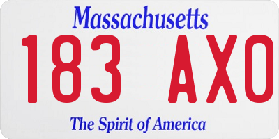 MA license plate 183AX0