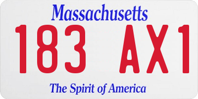 MA license plate 183AX1