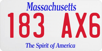 MA license plate 183AX6