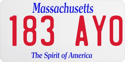 MA license plate 183AY0