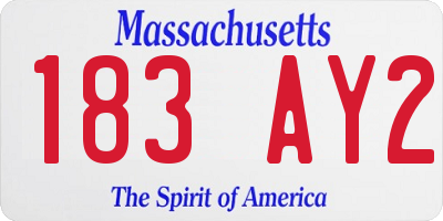 MA license plate 183AY2