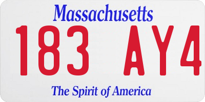 MA license plate 183AY4