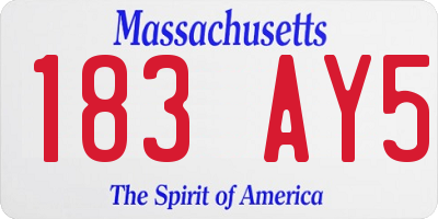 MA license plate 183AY5